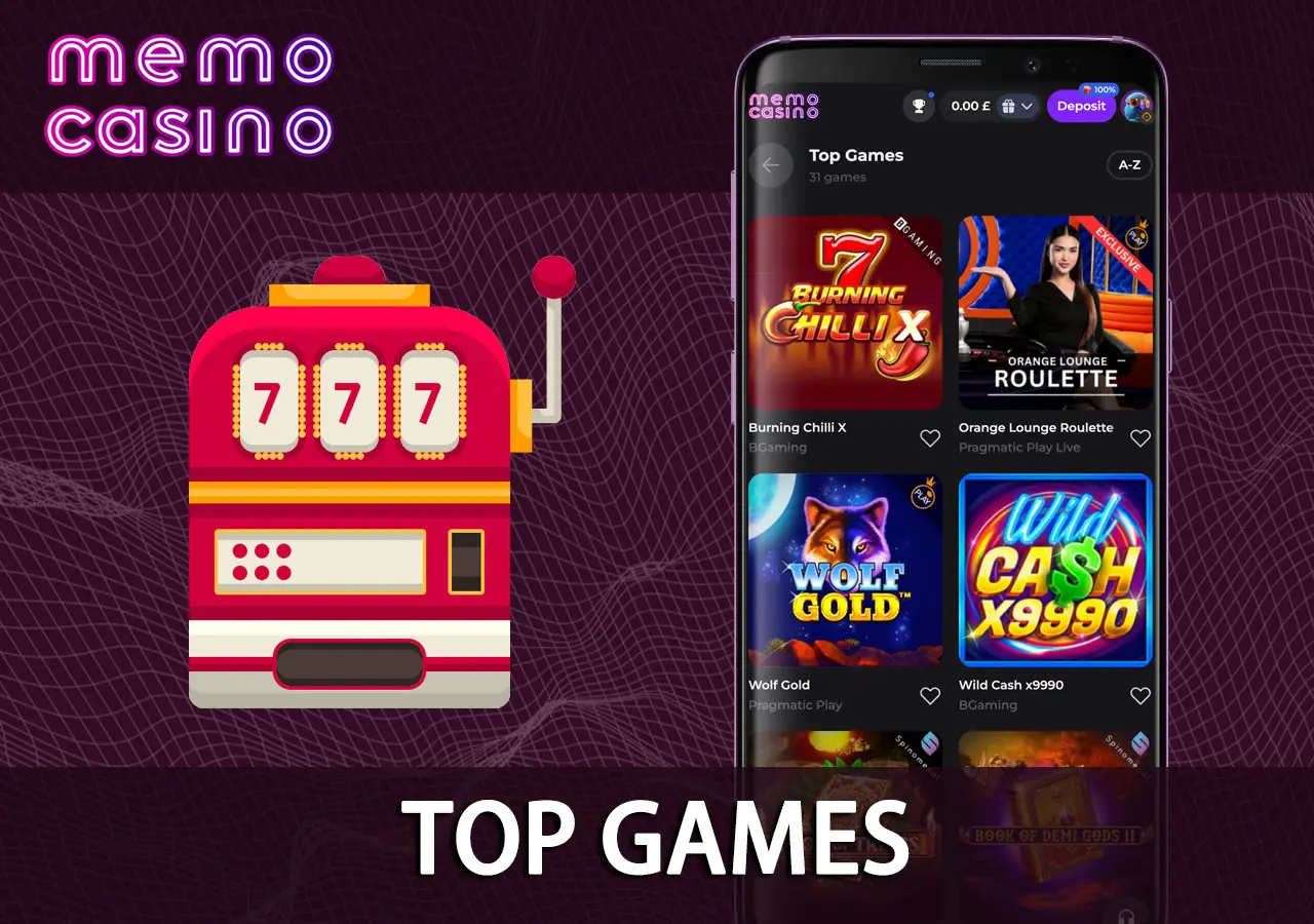 Top Games at Memo Casino